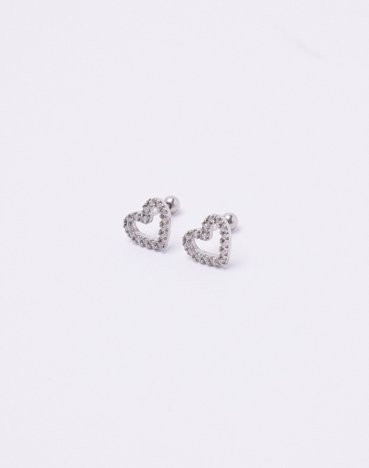 Aretes en Plata 925 Corazón Clear