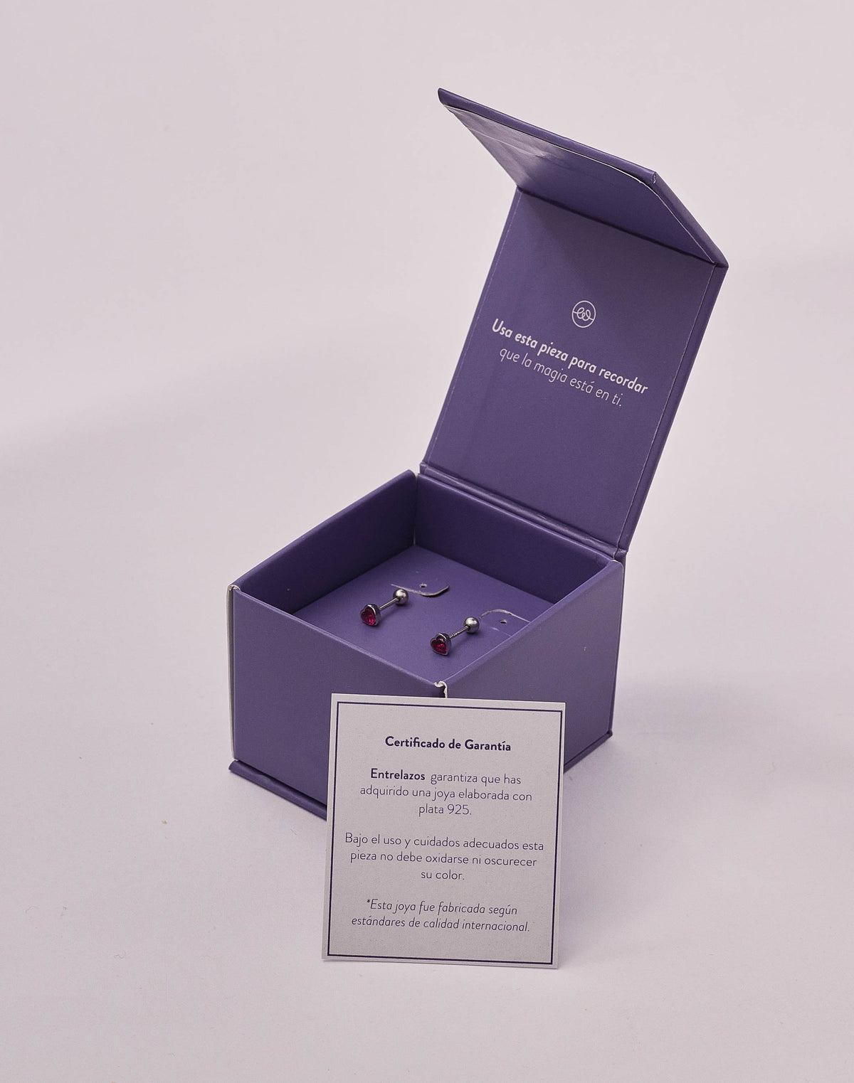 Aretes en Plata Zircón Corazón Siam