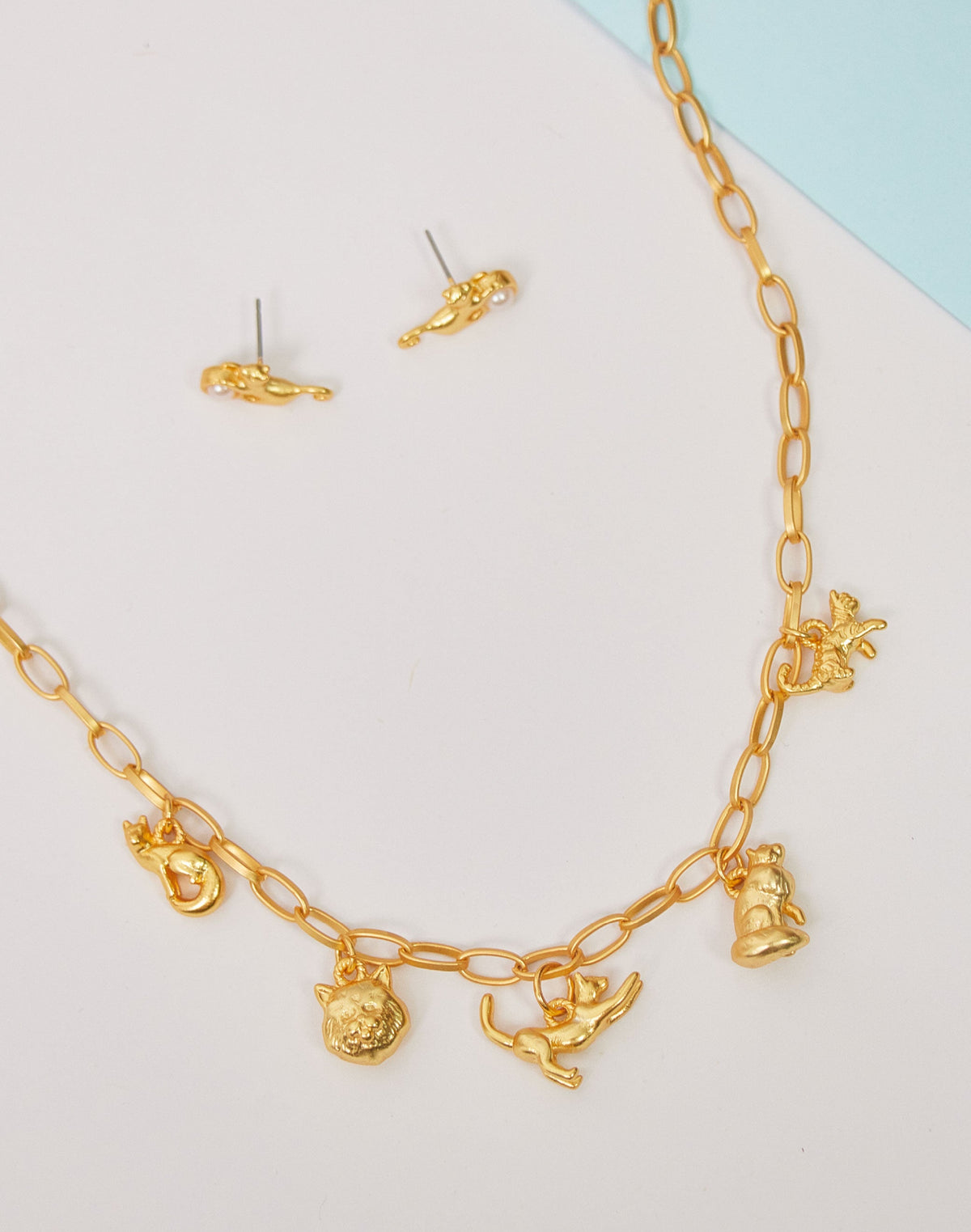 Set de Collar + Aretes Cat Lover